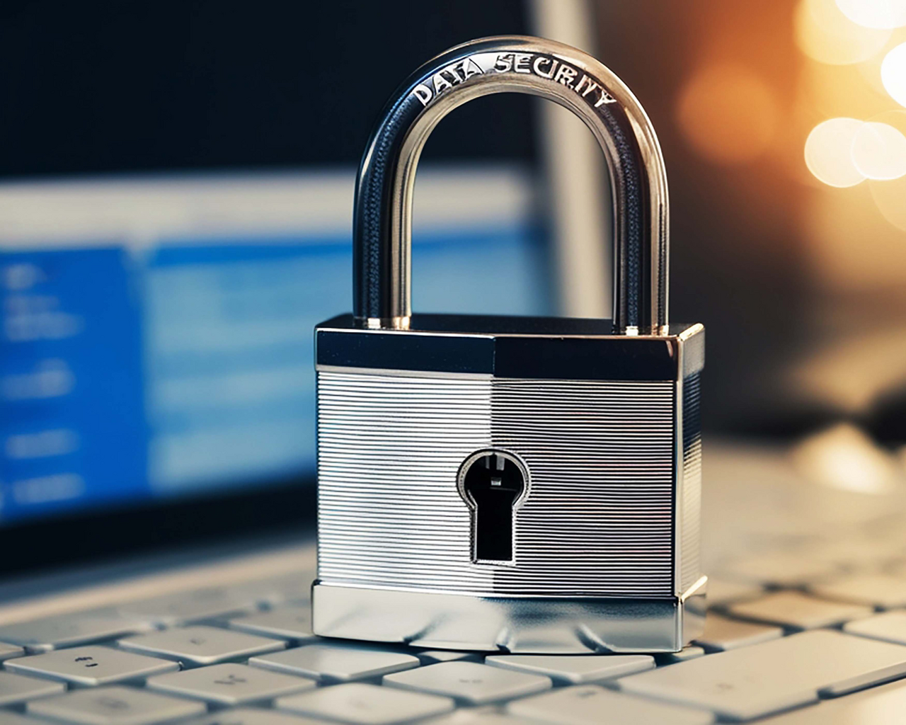 Datenschutz Schloss auf Laptop